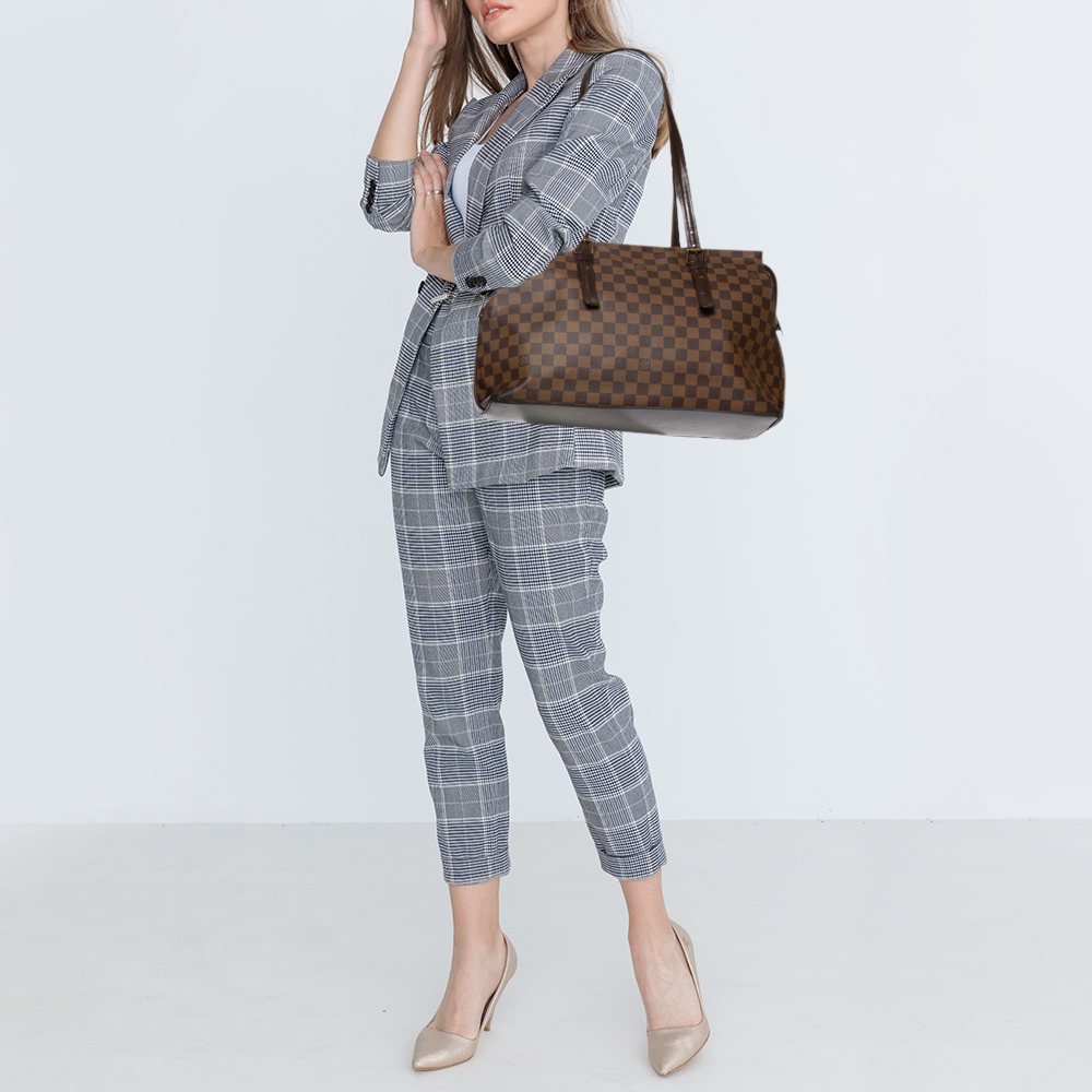 

Louis Vuitton Damier Ebene Canvas Chelsea Tote Bag, Brown