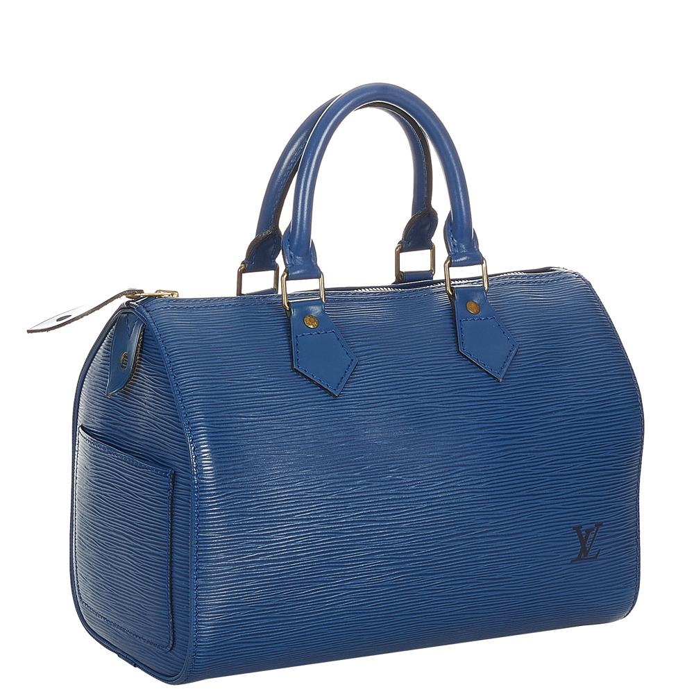 

Louis Vuitton Blue Epi Leather Speedy 25 Top Handle Bag