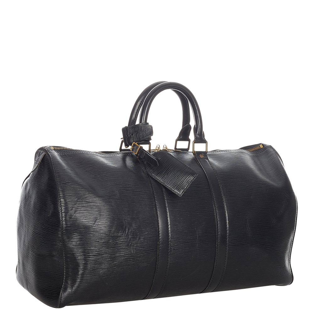 

Louis Vuitton Black Epi Leather Keepall 45 Bag