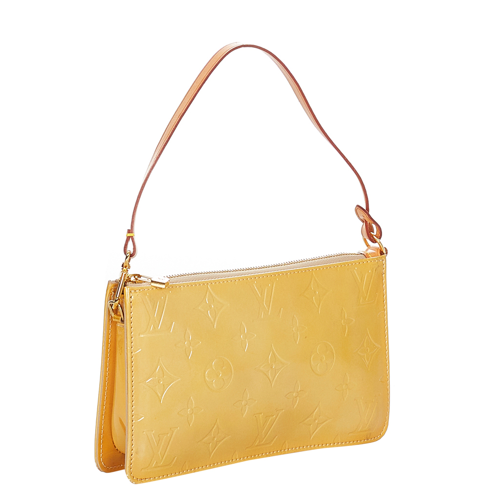

Louis Vuitton Yellow Monogram Vernis Lexington Pochette Bag