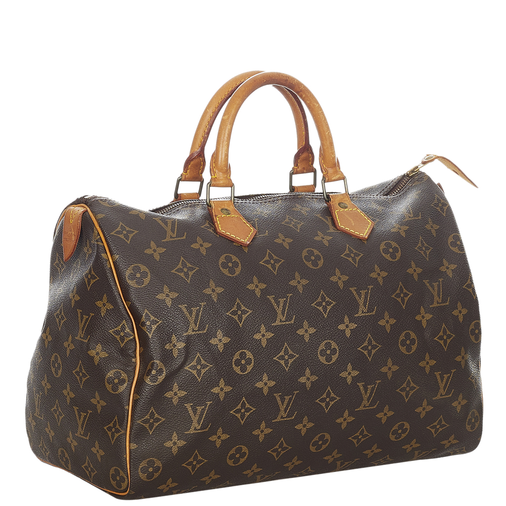 

Louis Vuitton Brown Monogram Canvas Speedy 35 Top Handle Bag