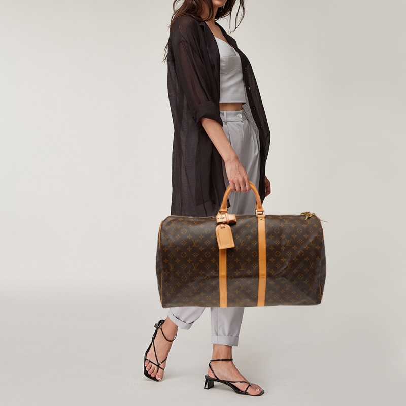 

Louis Vuitton Monogram Canvas Keepall 55 Bag, Brown