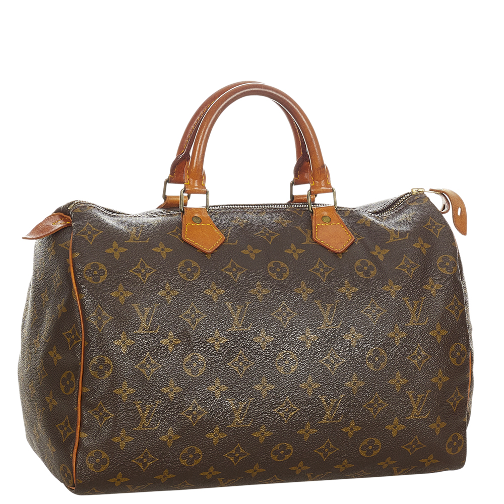 

Louis Vuitton Brown Monogram Canvas Speedy 35 Top Handle Bag