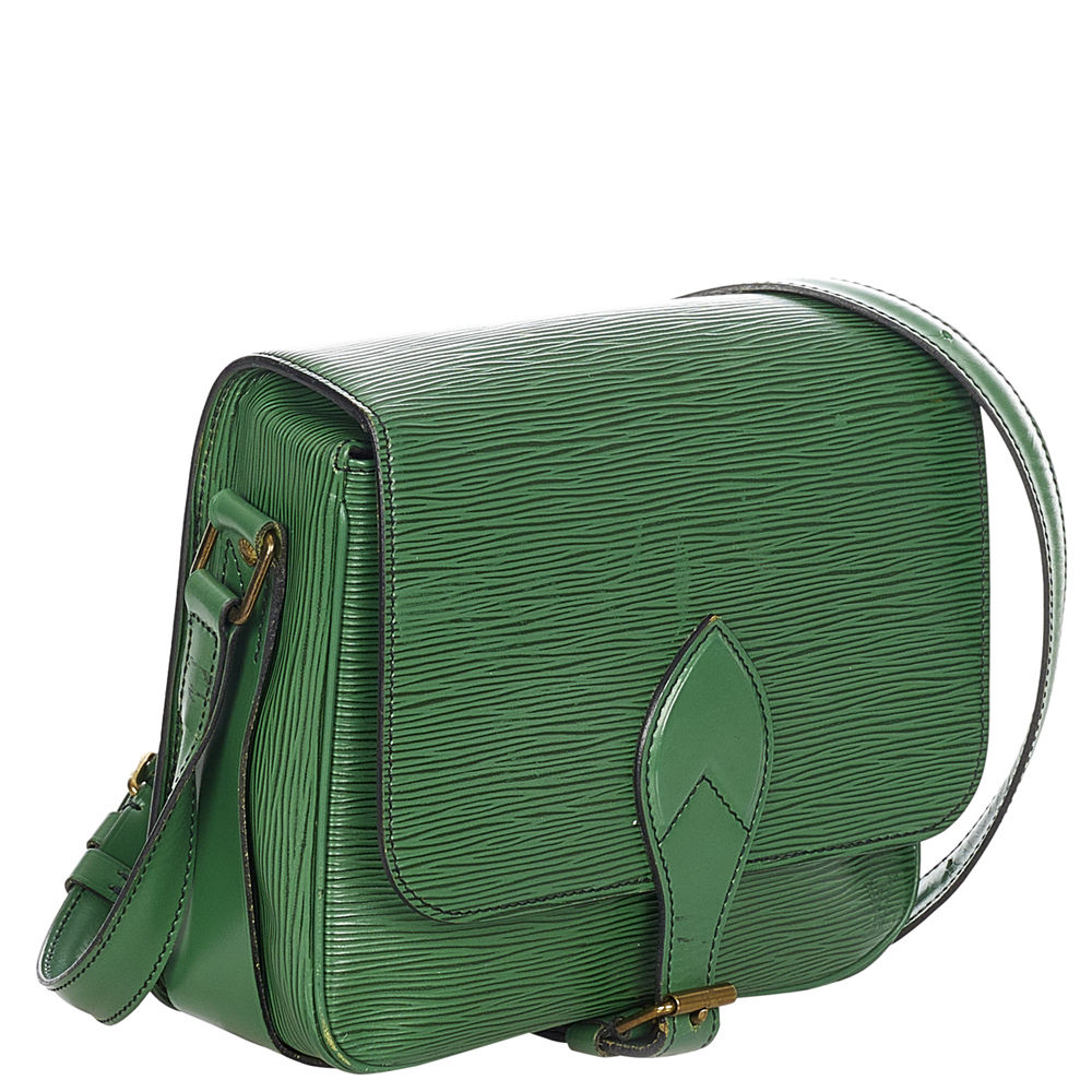 

Louis Vuitton Green Epi Leather Cartouchiere MM Bag