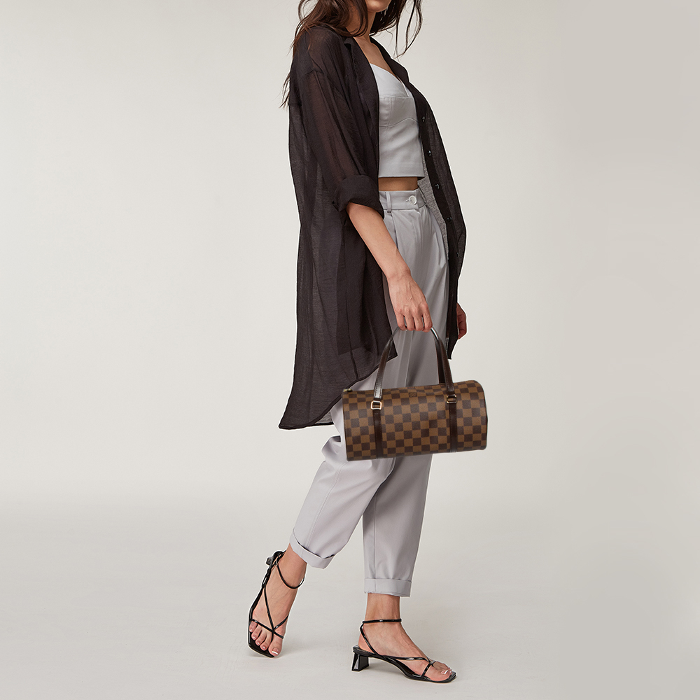 

Louis Vuitton Damier Ebene Canvas Papillon 28 Bag, Brown