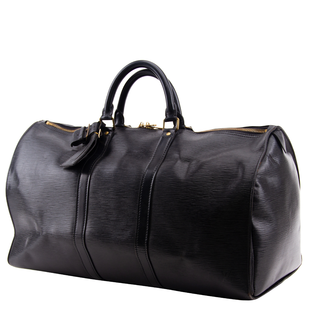 

Louis Vuitton Black Epi Leather Keepall Bag