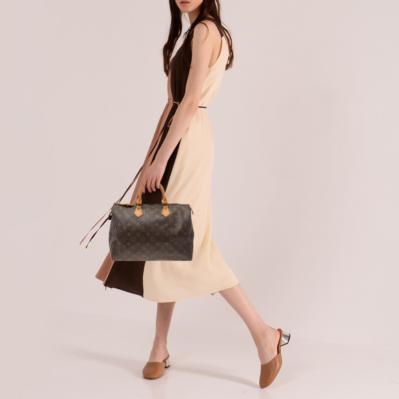 

Louis Vuitton Monogram Canvas Speedy 35 Bag, Brown