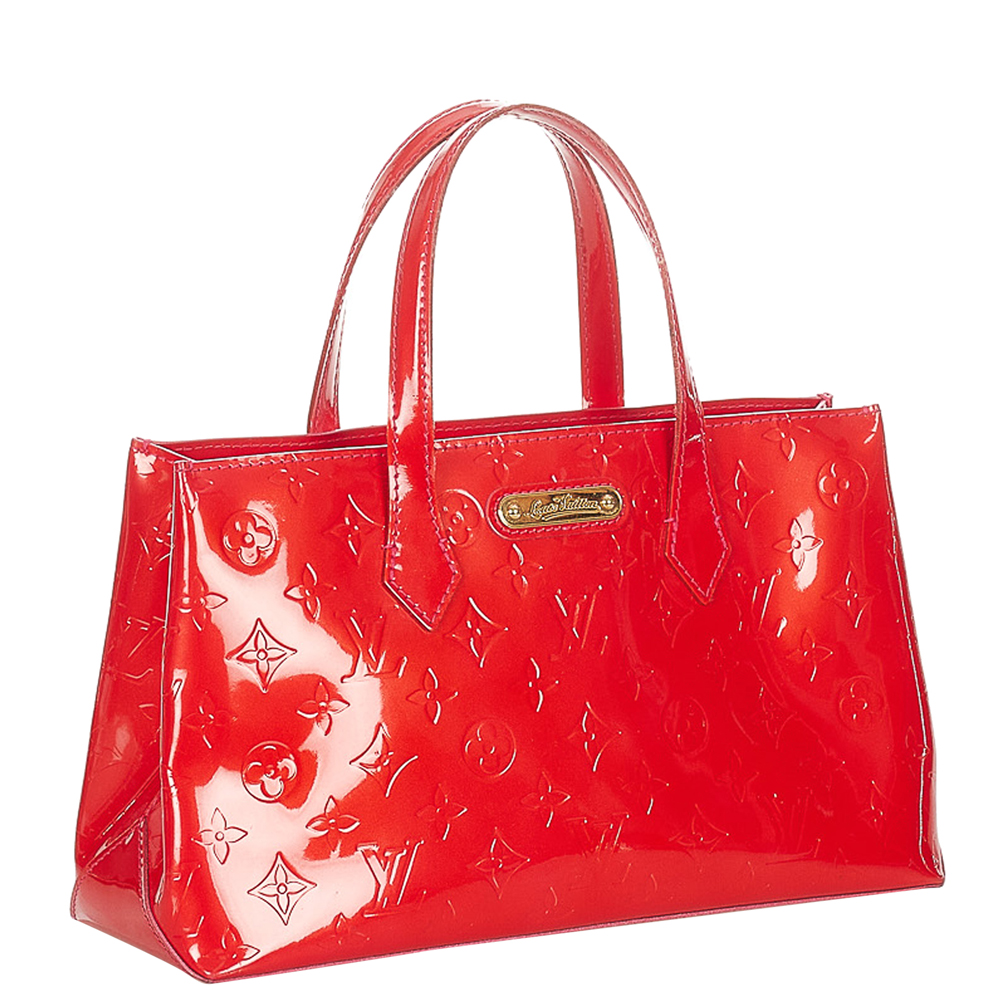 

Louis Vuitton Red Monogram Vernis Wilshire PM Bag