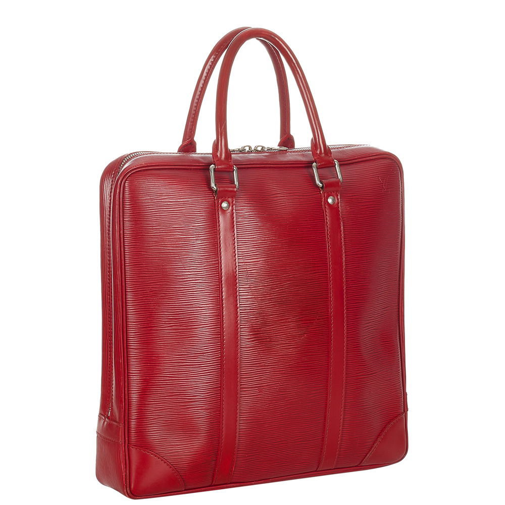 

Louis Vuitton Red Epi Leather Porte-Documents Voyage Briefcase