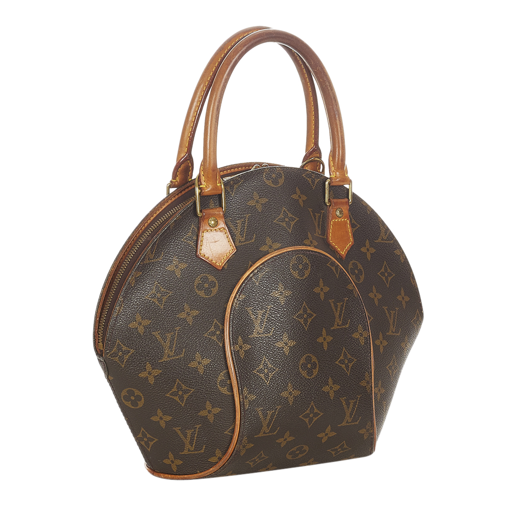 

Louis Vuitton Brown Monogram Canvas Leather Ellipse PM Satchel Bag