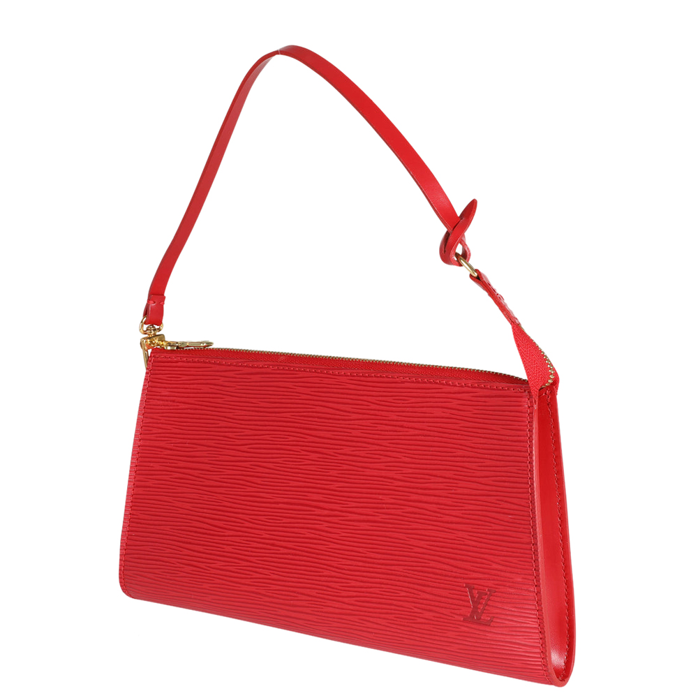 

Louis Vuitton Red Epi Leather Pochette Accessoires Clutch Bag