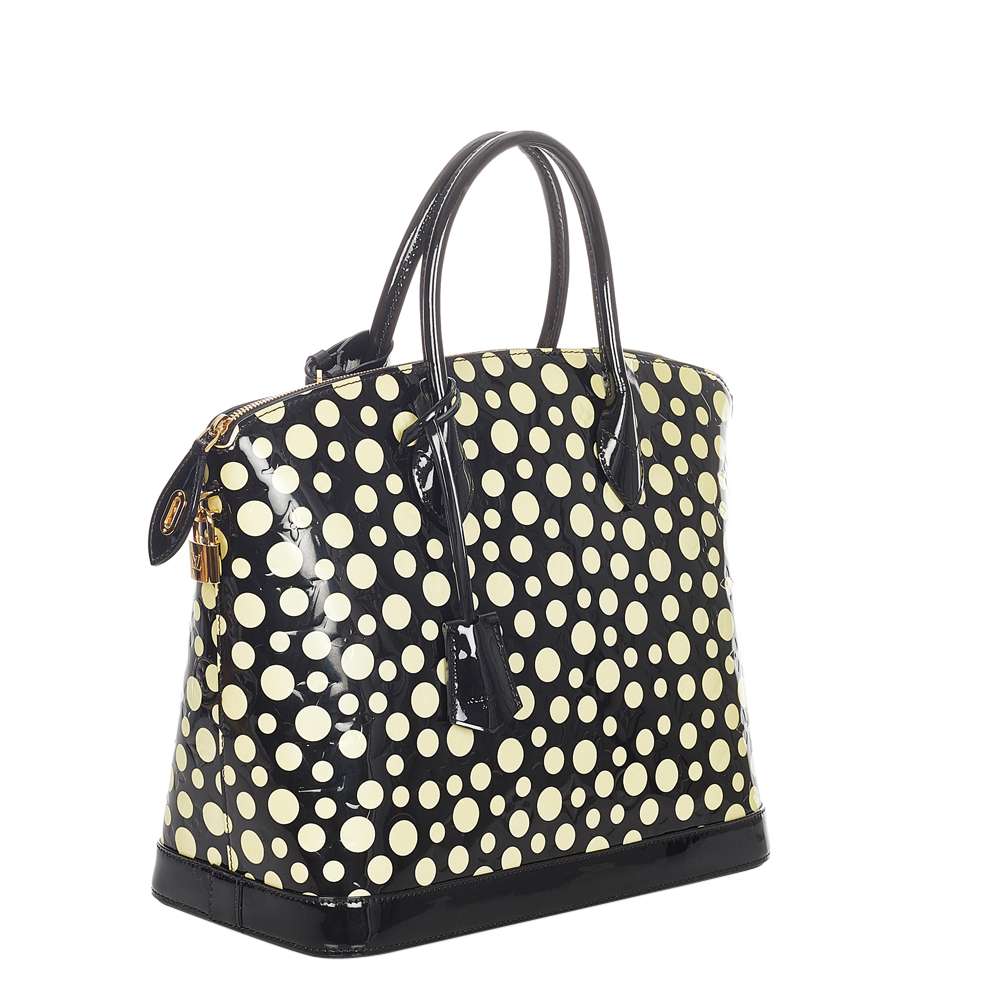 

Louis Vuitton Black Vernis Leather Yayoi Kusama Lock It Tote Bag