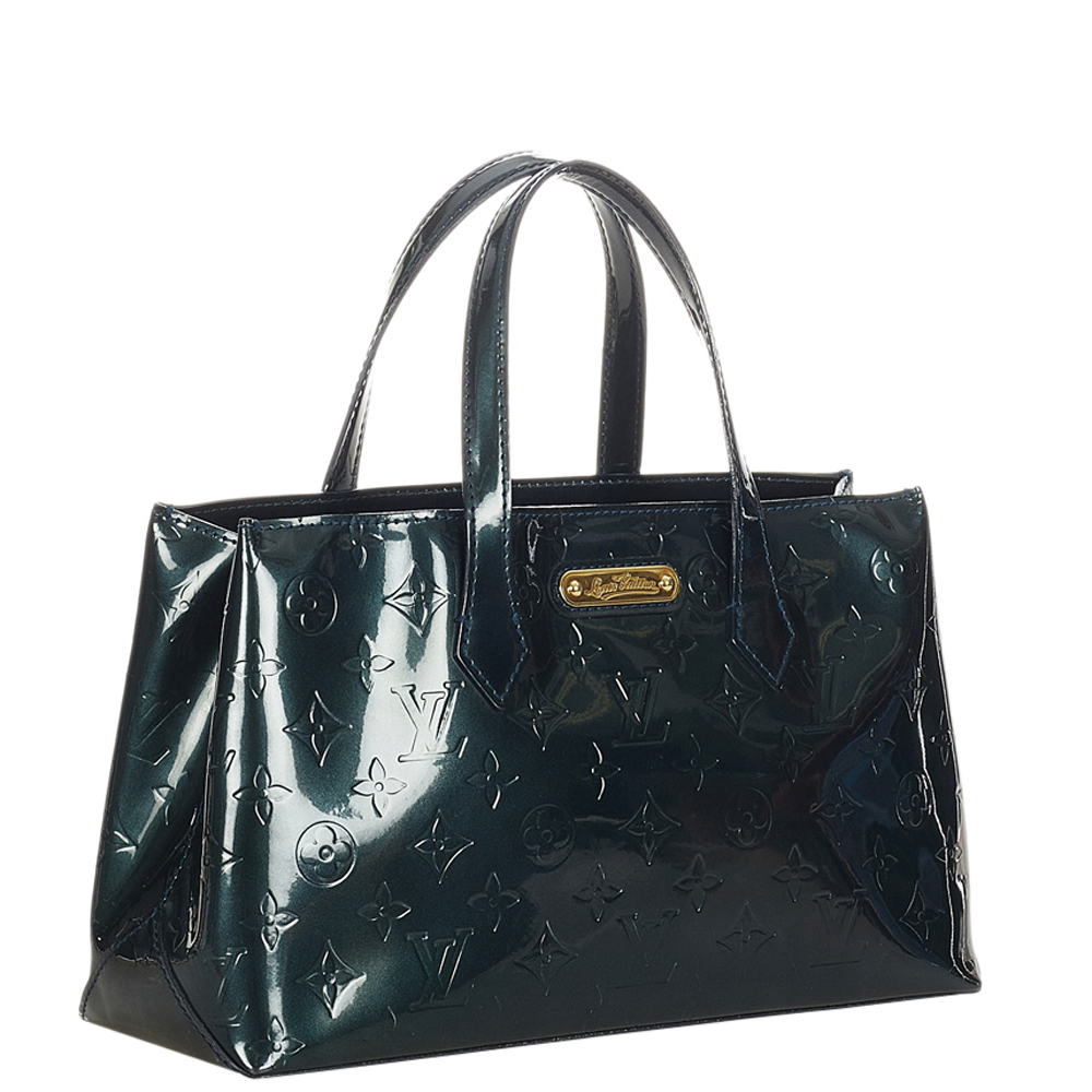 

Louis Vuitton Green Vernis Leather Wilshire PM Satchel Bag
