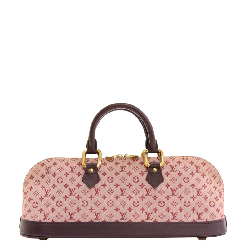 Buy Louis Vuitton Red Monogram Mini Lin Alma Long Top Handle Bag 50251 at best price | TLC