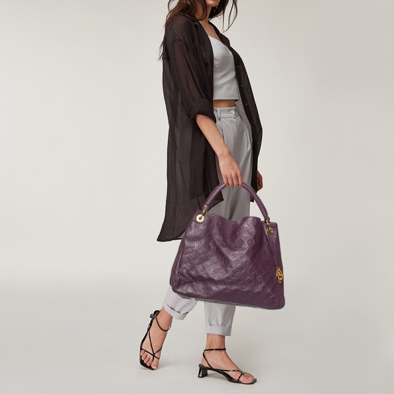 

Louis Vuitton Aube Monogram Empreinte Leather Artsy MM Bag, Purple