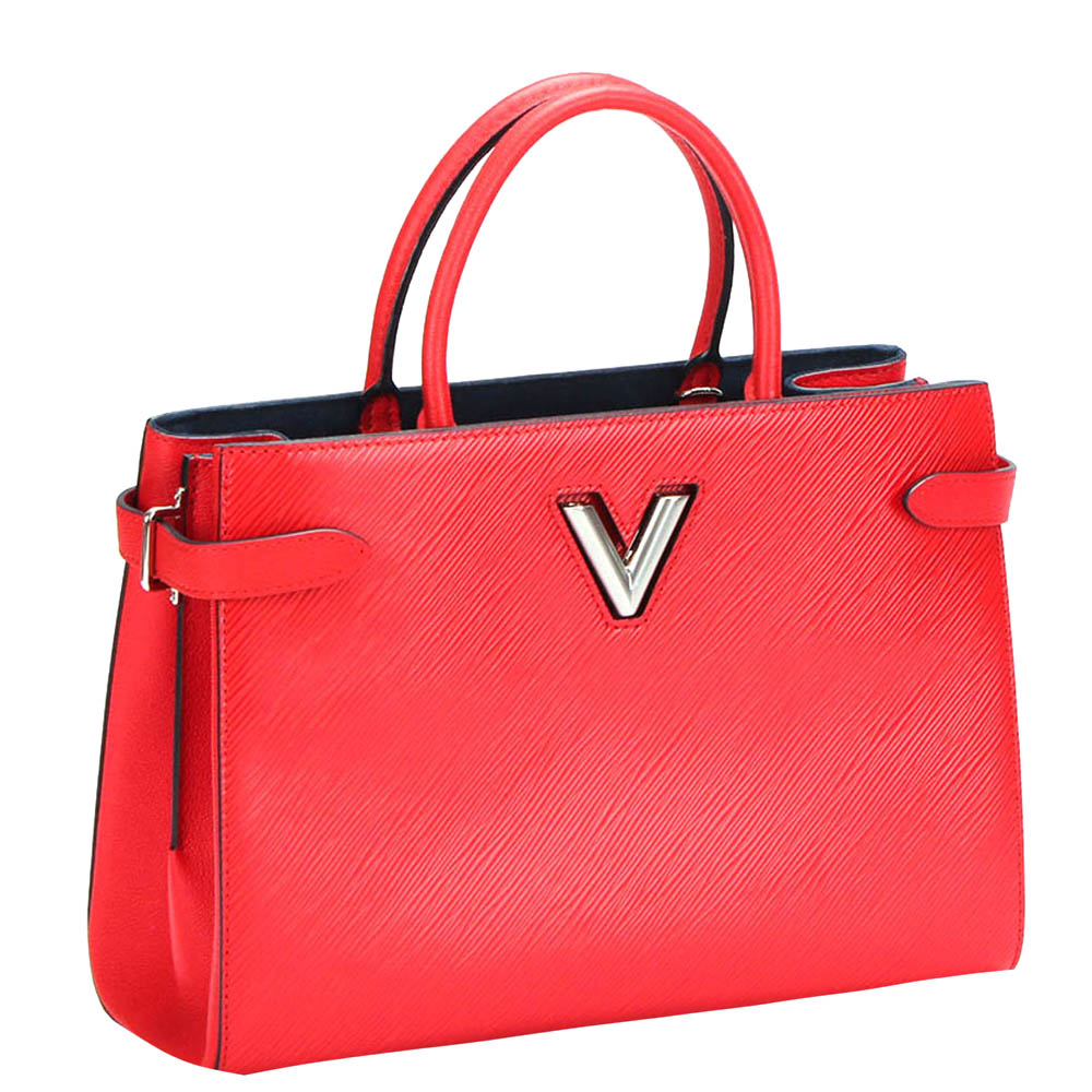 

Louis Vuitton Red Epi Leather Twist Tote Bag