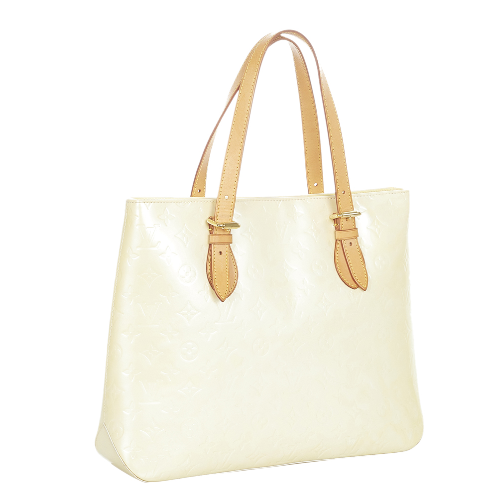 

Louis Vuitton White Monogram Vernis Brentwood Bag