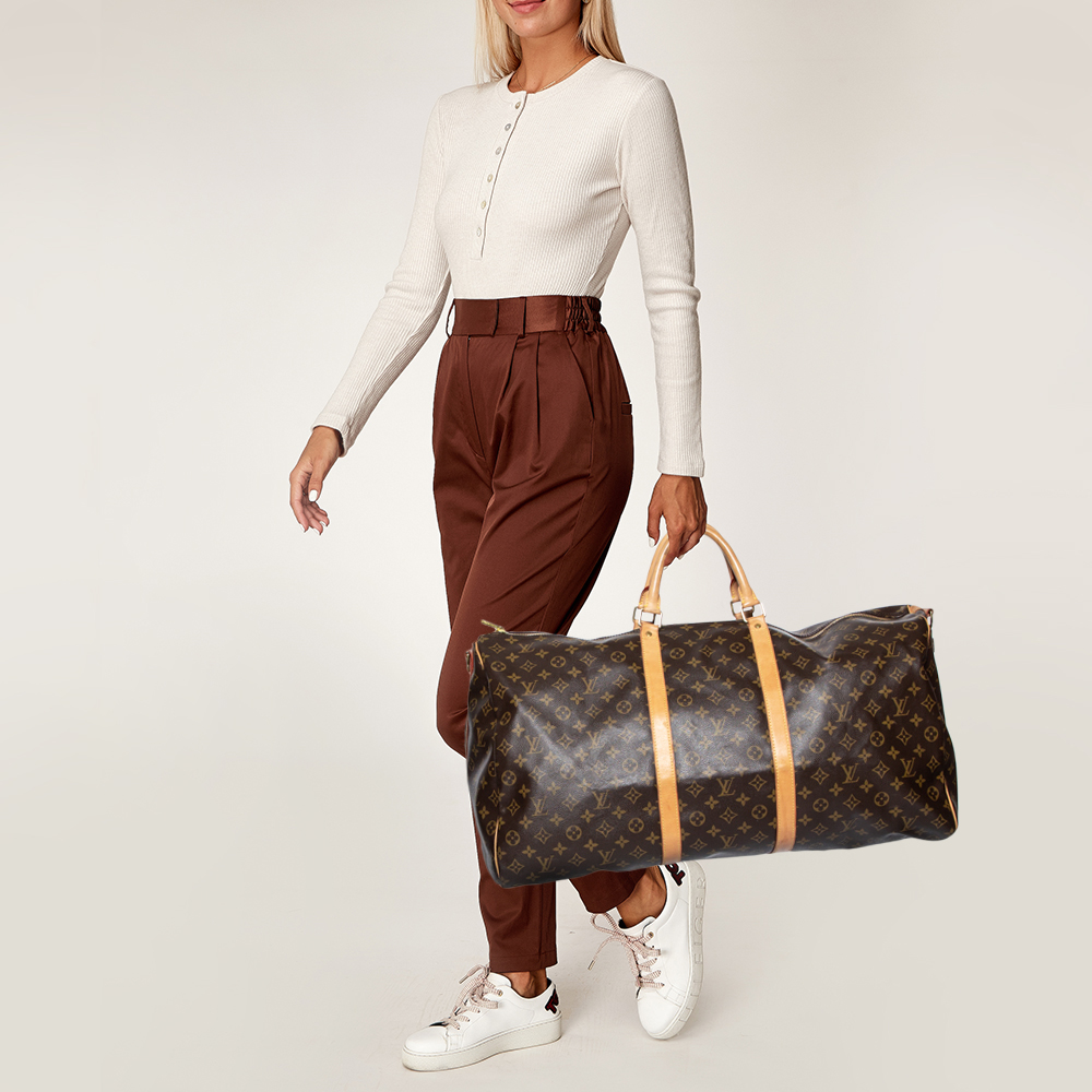 

Louis Vuitton Monogram Canvas Keepall Bandouliere 60 Bag, Brown