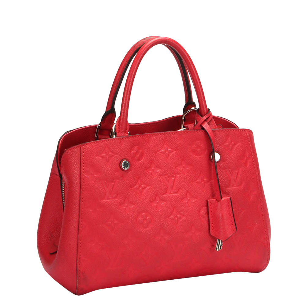 

Louis Vuitton Red Monogram Empreinte Leather Montaigne BB Bag