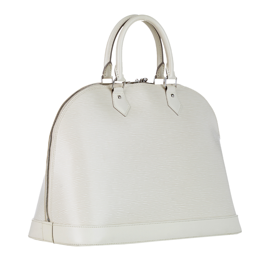 

Louis Vuitton White Epi Leather Alma GM bag