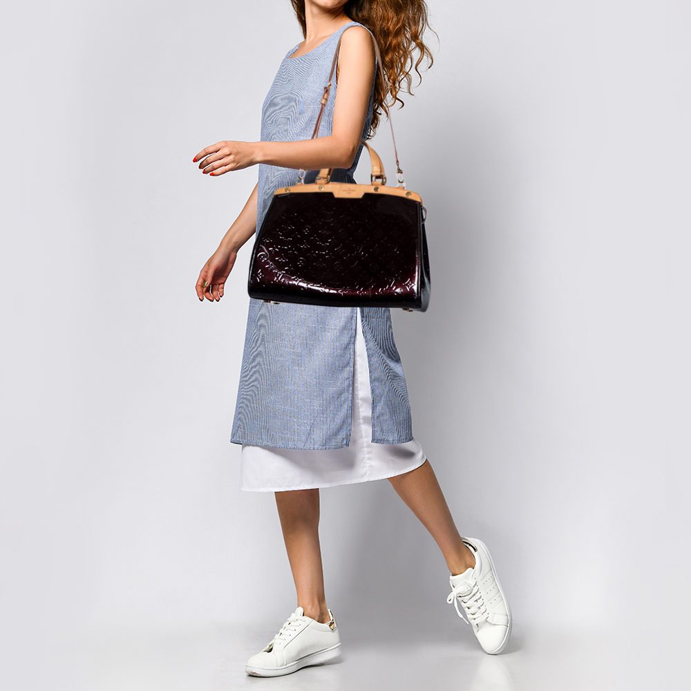 

Louis Vuitton Amarante Monogram Vernis Brea MM Bag, Burgundy