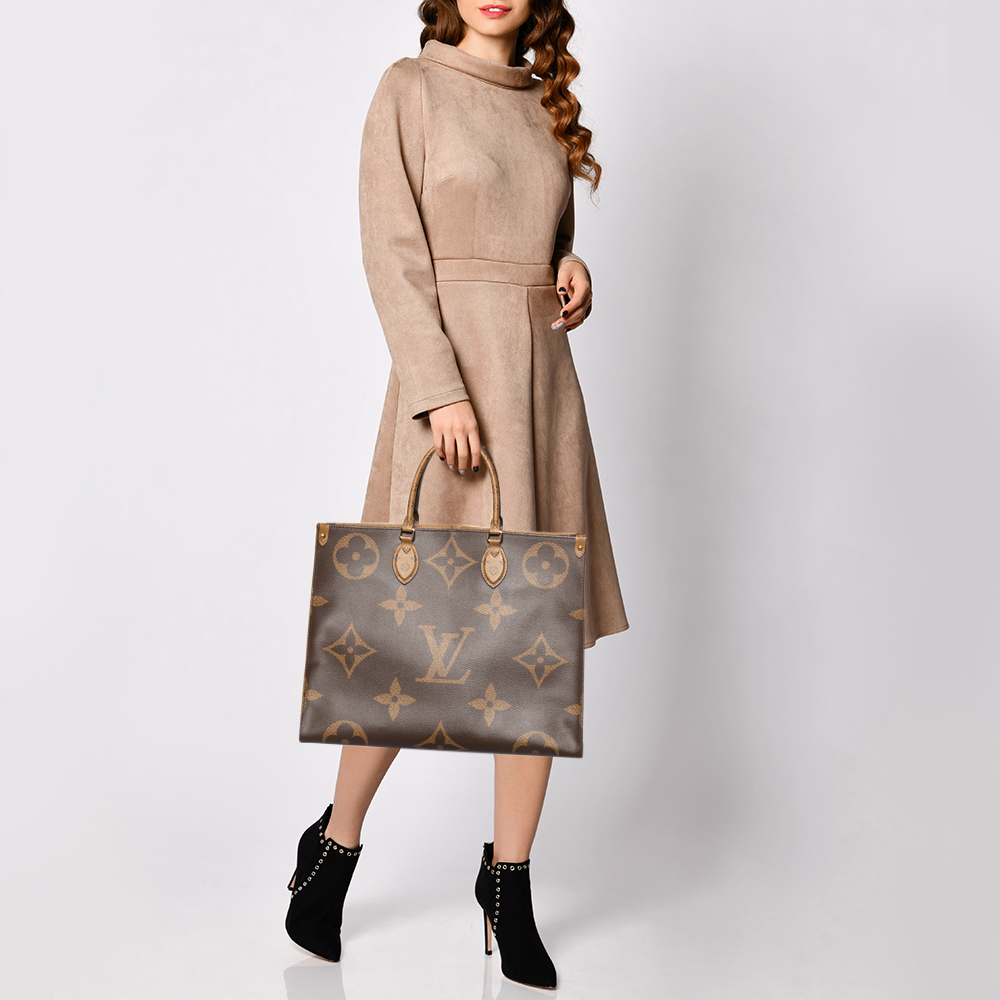 

Louis Vuitton Reverse Monogram Canvas Giant Onthego GM Bag, Brown