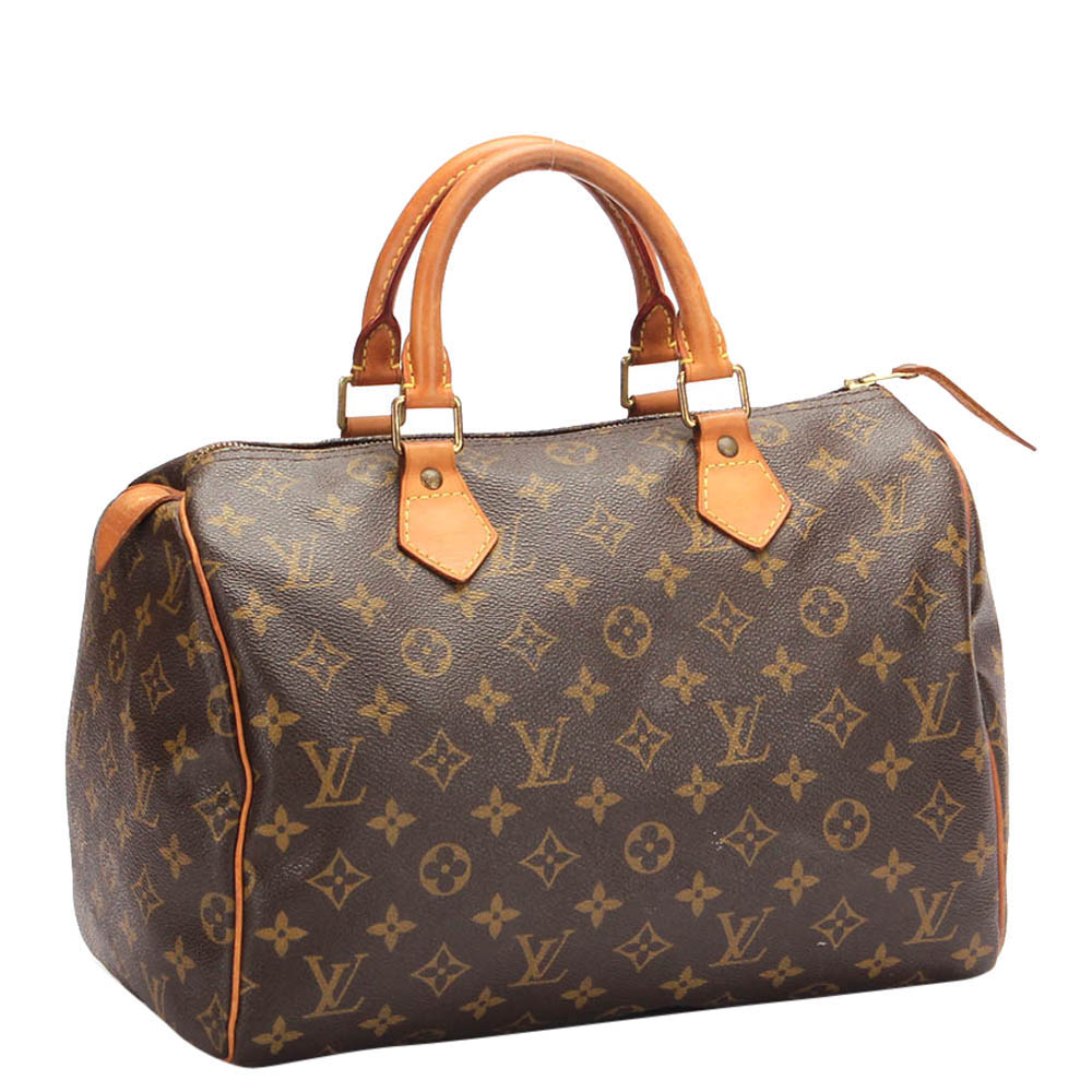 

Louis Vuitton Monogram Canvas Speedy 35 Bag, Brown
