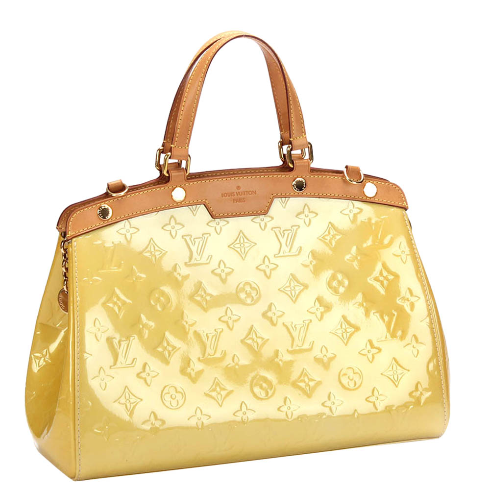 

Louis Vuitton Yellow Monogram Vernis Brea MM Bag