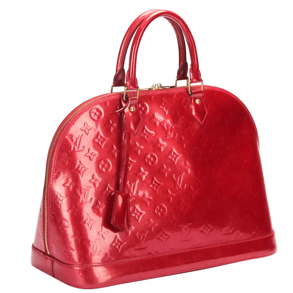 

Louis Vuitton Red Monogram Vernis Alma MM Bag
