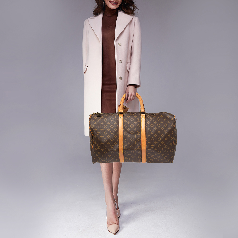 

Louis Vuitton Monogram Canvas Keepall 50 Bag, Brown