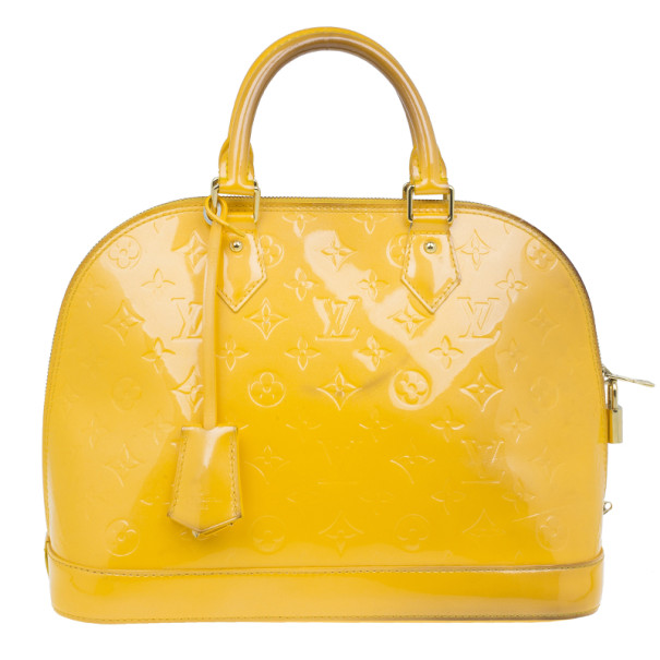 Buy Louis Vuitton Yellow Vernis Monogram Alma PM 5116 at best price | TLC