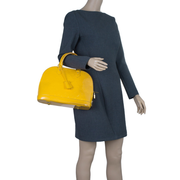 

Louis Vuitton Yellow Vernis Monogram Alma PM