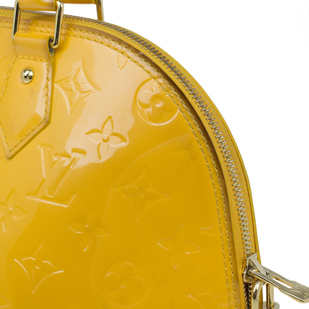 Yellow Louis Vuitton Monogram Vernis Alma PM Handbag – Designer