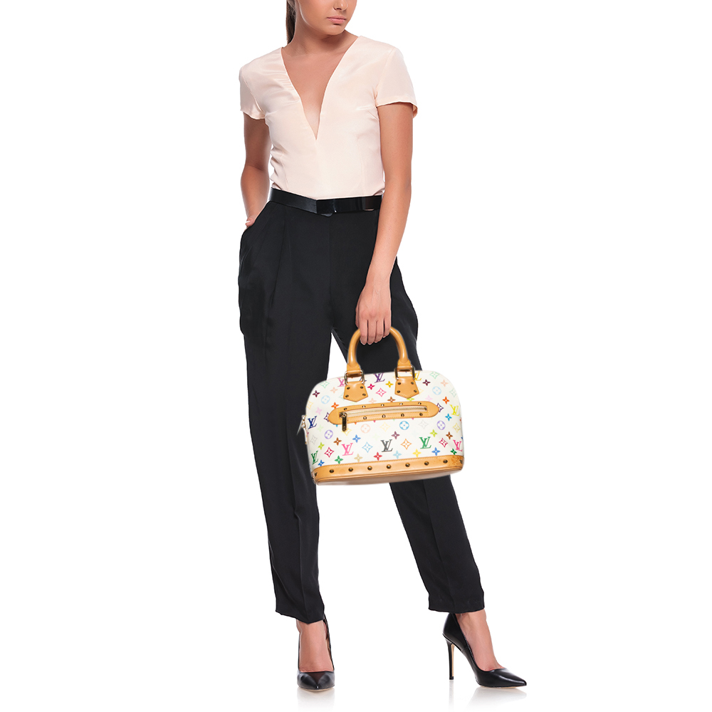 

Louis Vuitton White Multicolor Monogram Canvas Alma PM Bag
