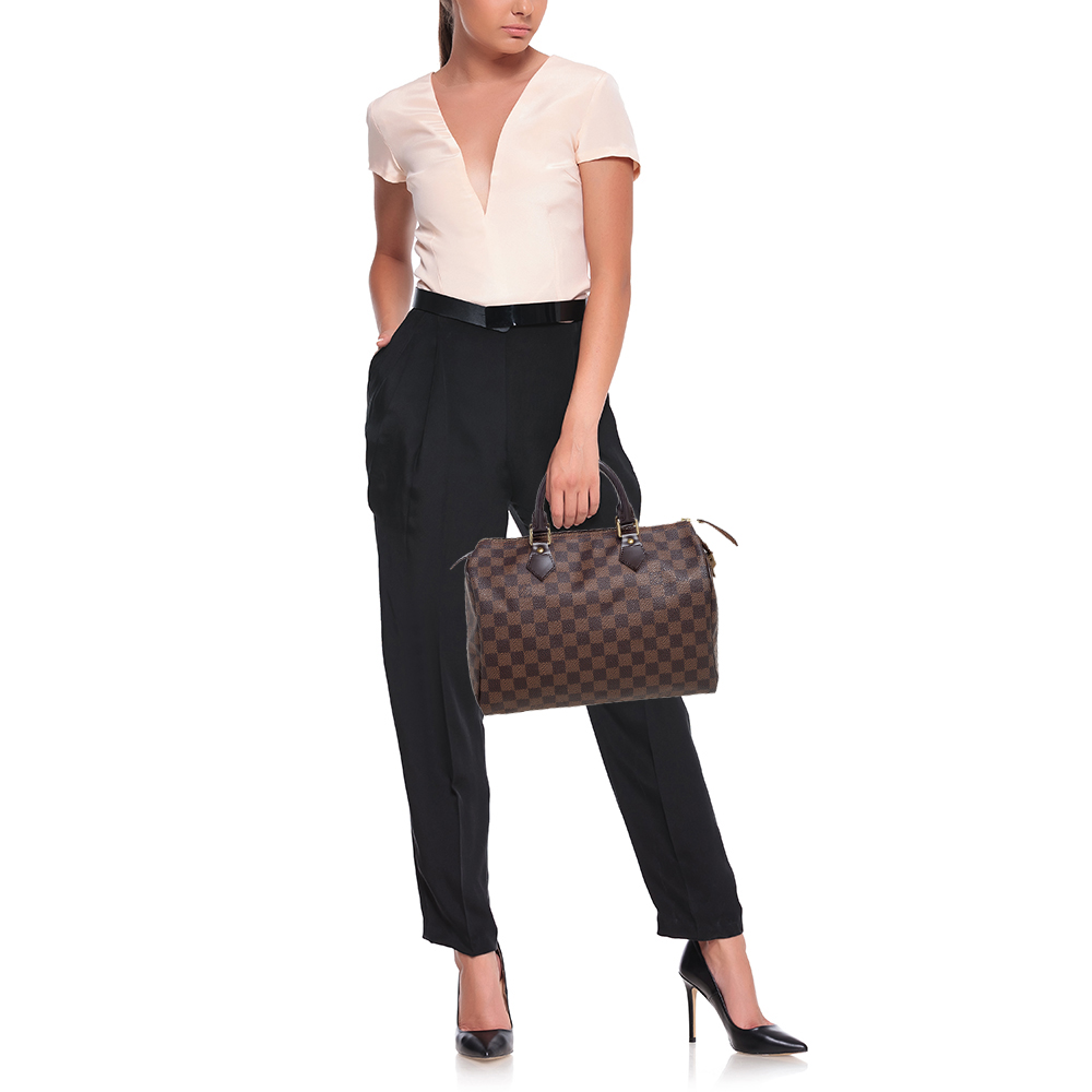 

Louis Vuitton Damier Ebene Canvas Speedy 30 Bag, Brown