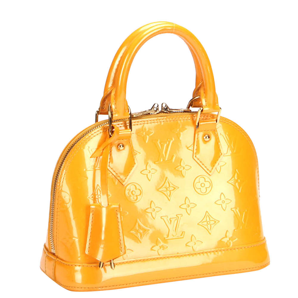 

Louis Vuitton Yellow Monogram Vernis Leather BB Alma Bag
