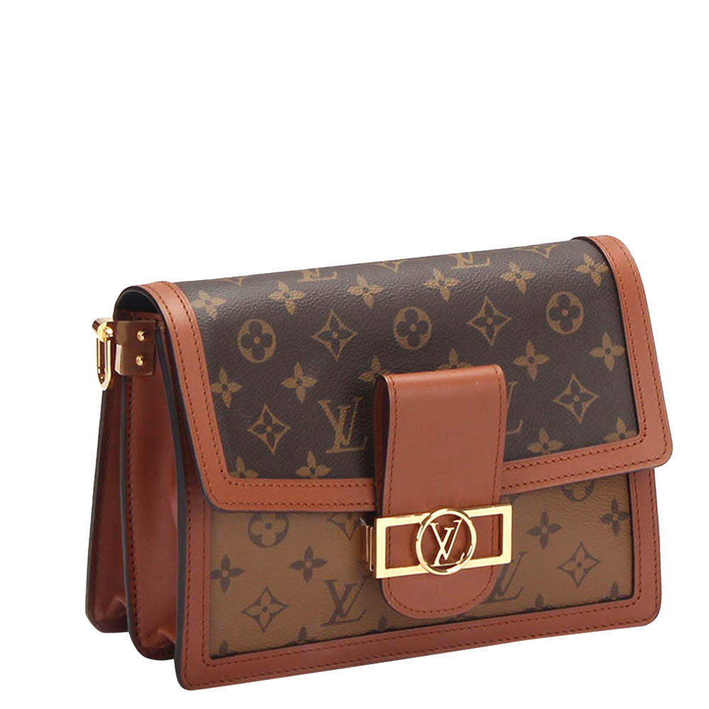 

Louis Vuitton Monogram Canvas Reverse Dauphine MM Bag, Brown