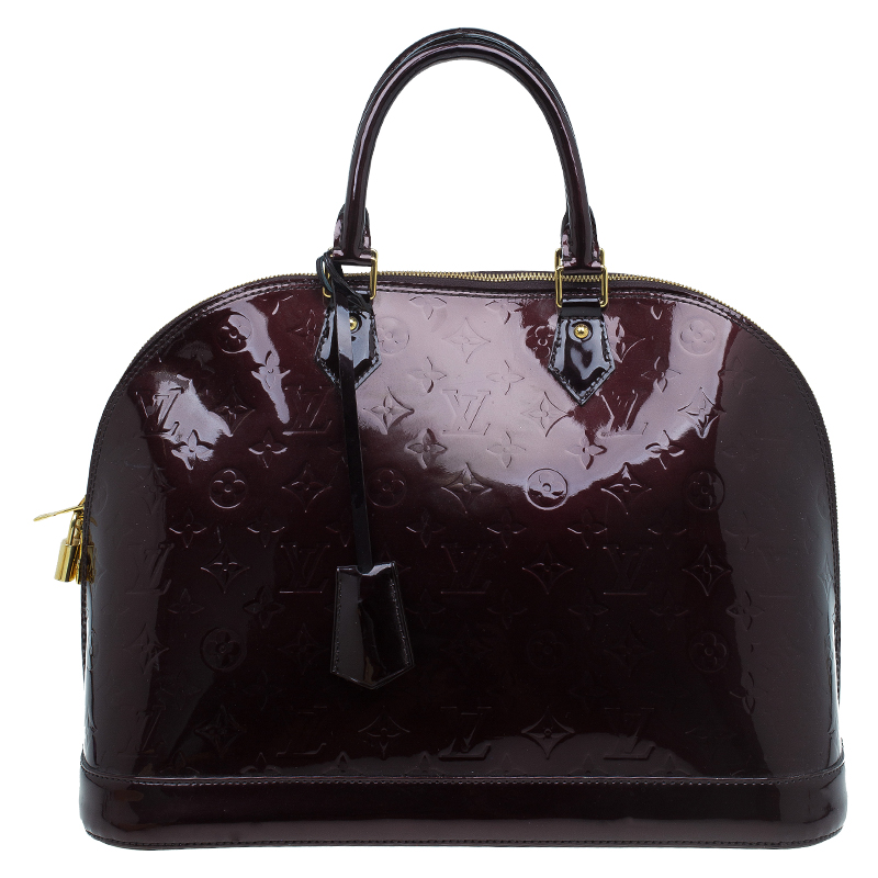 Buy Louis Vuitton Amarante Monogram Vernis Alma GM Bag 52261 at best price | TLC