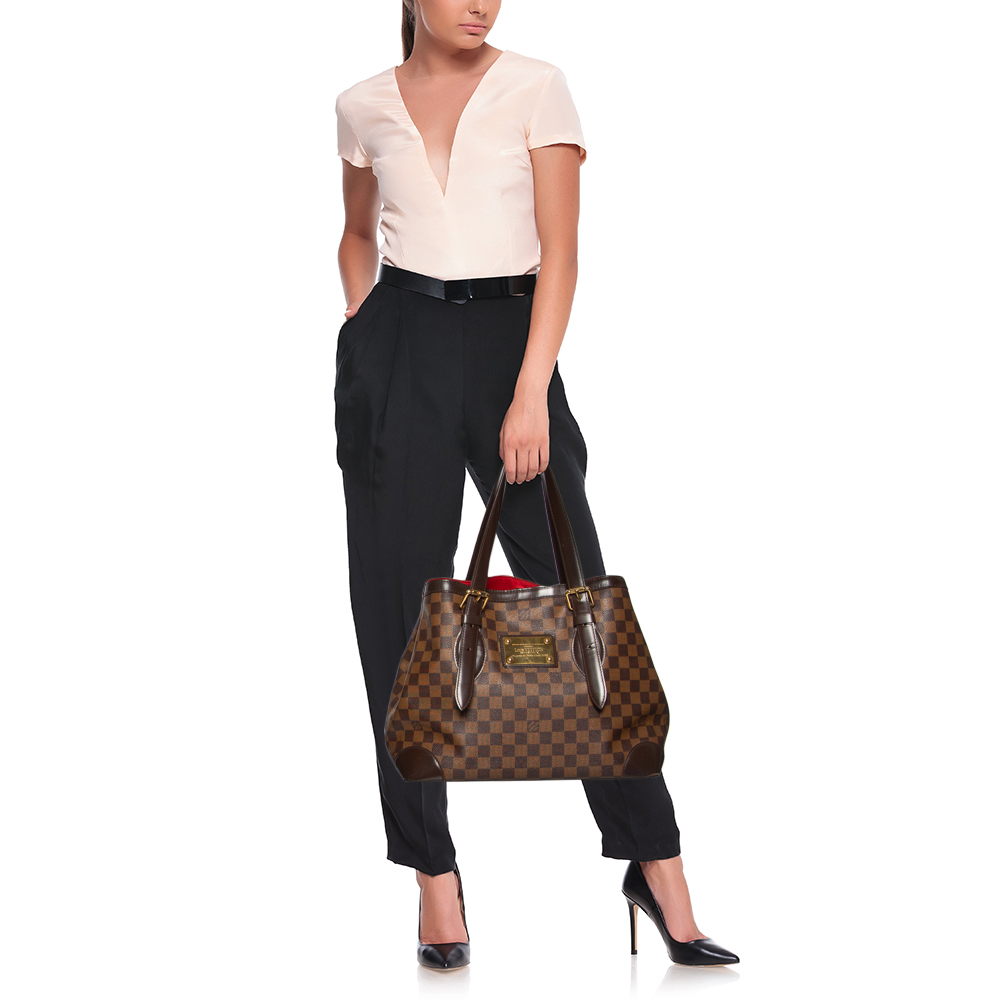 

Louis Vuitton Damier Ebene Canvas Hampstead MM Bag, Brown