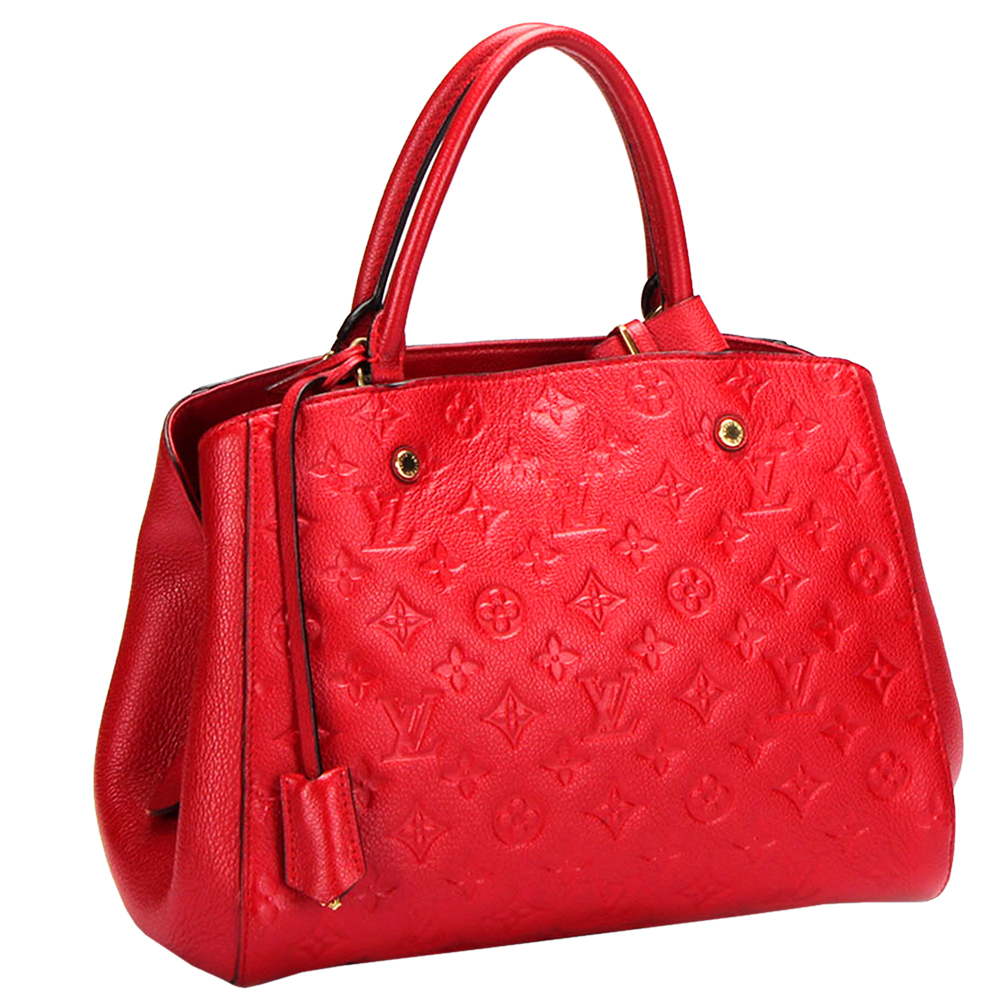 

Louis Vuitton Red Monogram Empreinte Leather Montaigne BB Bag