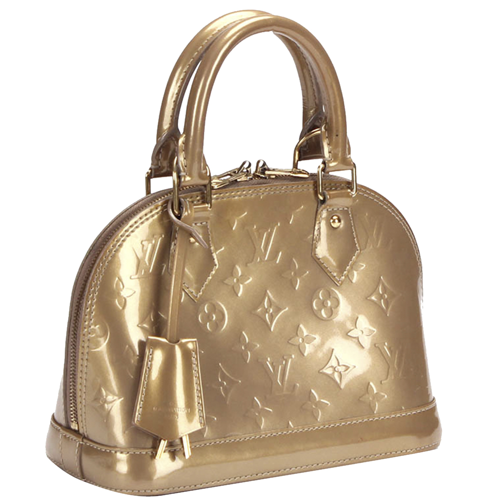 

Louis Vuitton Gold Monogram Vernis Alma BB Bag