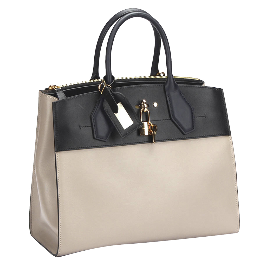 

Louis Vuitton Black/Brown Leather City Steamer MM Bag