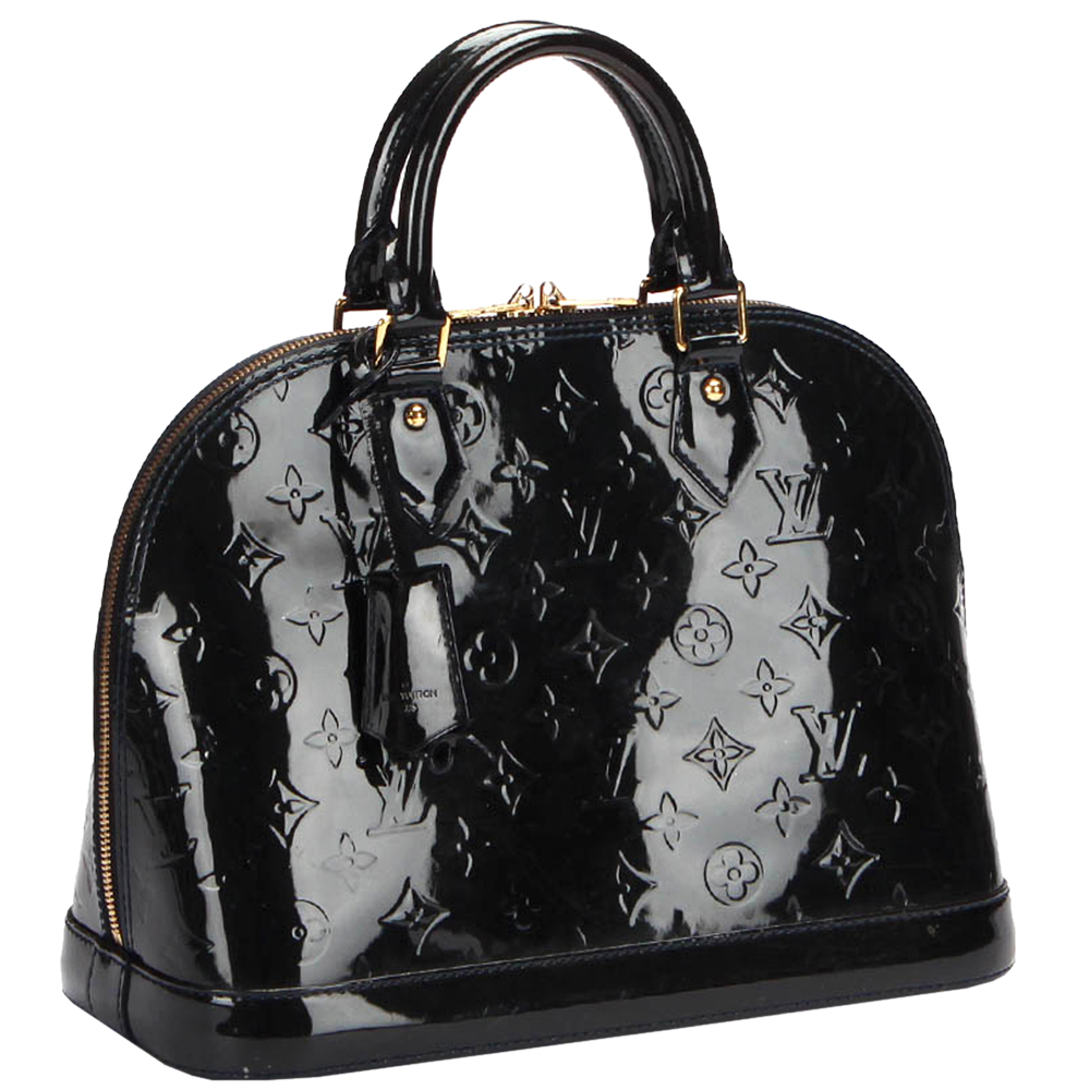 

Louis Vuitton Black Monogram Vernis Alma PM Bag