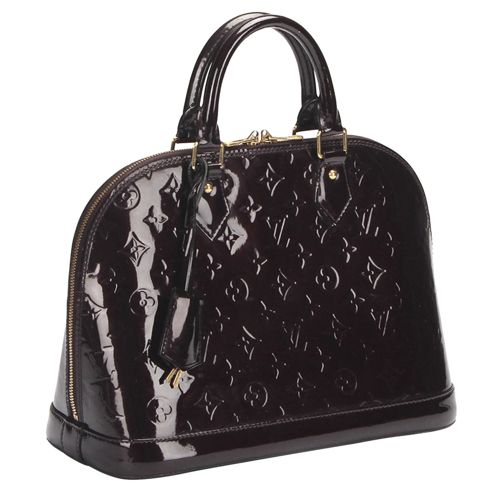 

Louis Vuitton Black Monogram Vernis Alma PM Bag, Purple