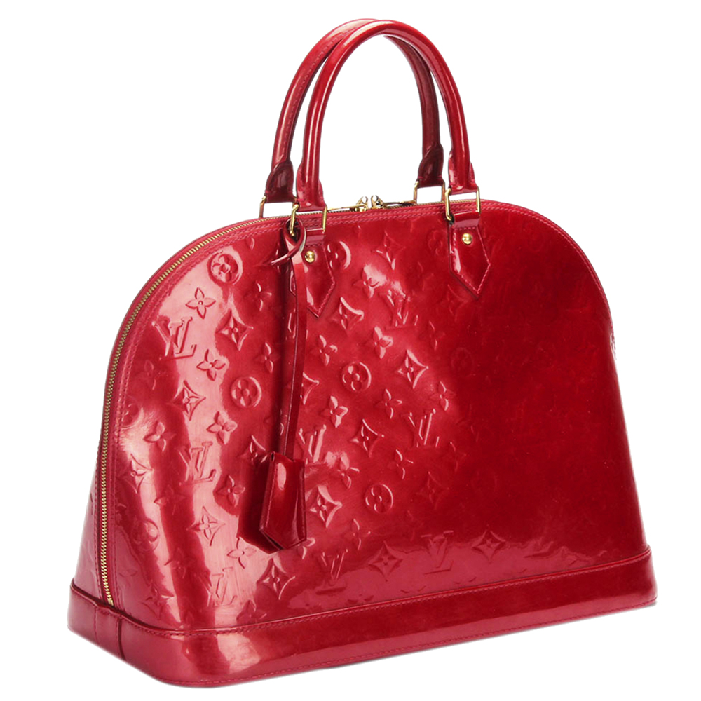 

Louis Vuitton Red Monogram Vernis Alma MM Bag