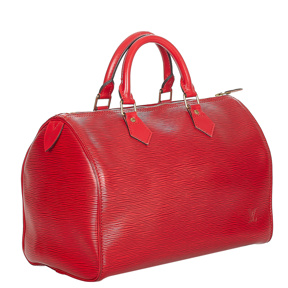 

Louis Vuitton Red Epi Leather Speedy 30 Top Handle Bag