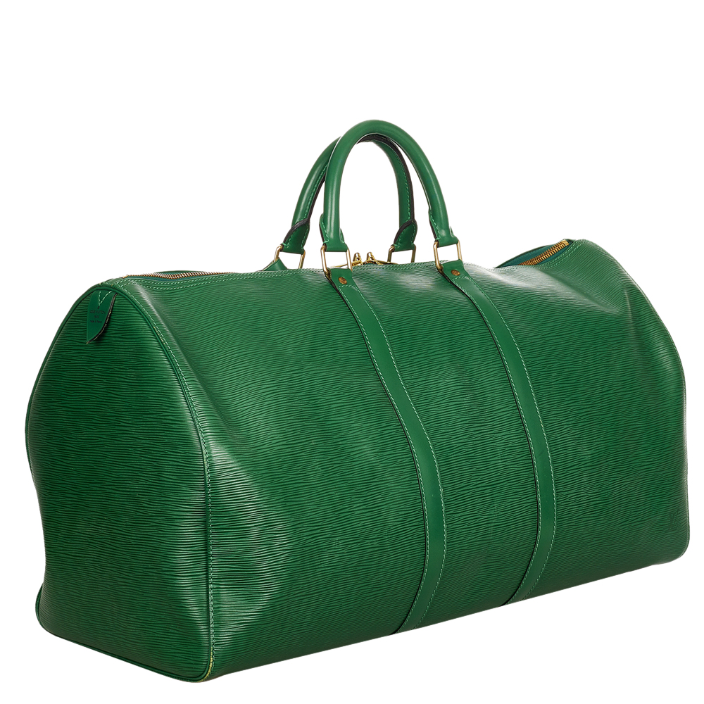 

Louis Vuitton Green Epi Leather Keepall 45 Duffel Bag