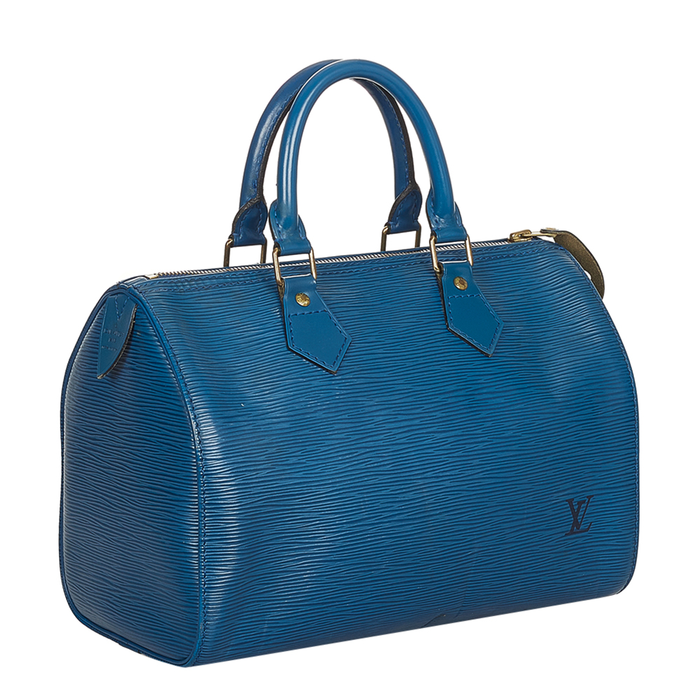 

Louis Vuitton Blue Epi Leather Speedy 25 Top Handle Bag