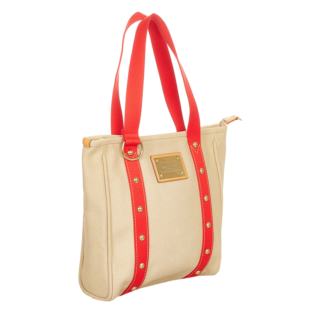 

Louis Vuitton Brown/Beige Canvas Fabric Antigua Cabas MM Shoulder Bag