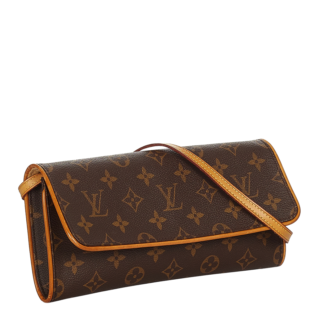 

Louis Vuitton Monogram Canvas Pochette Twin GM Bag, Brown